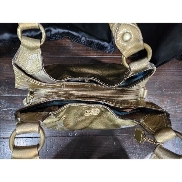 Authentic Coach Gold Patent Leather Maggie Hobo Shoulder Bag No. 14331-EUC - Picture 7 of 11